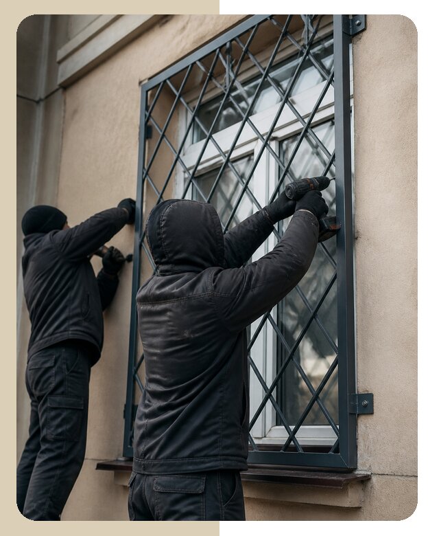 Установка антивандальных решеток на окна в Кимовске